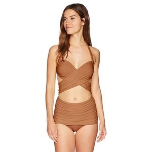 NWT $350 NORMA KAMALI XO BILL MIO SUN TAN